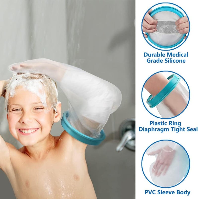 VALLEYWIND Kids Cast Covers for Shower Arm Teens Waterproof and Watertight Cast Bandage Protector Bag for Broken Surgery Wound Arm, Hands, Wrists, Elbow, Fingers, Reusable Keeps Bandage Dry (L) - Image 3